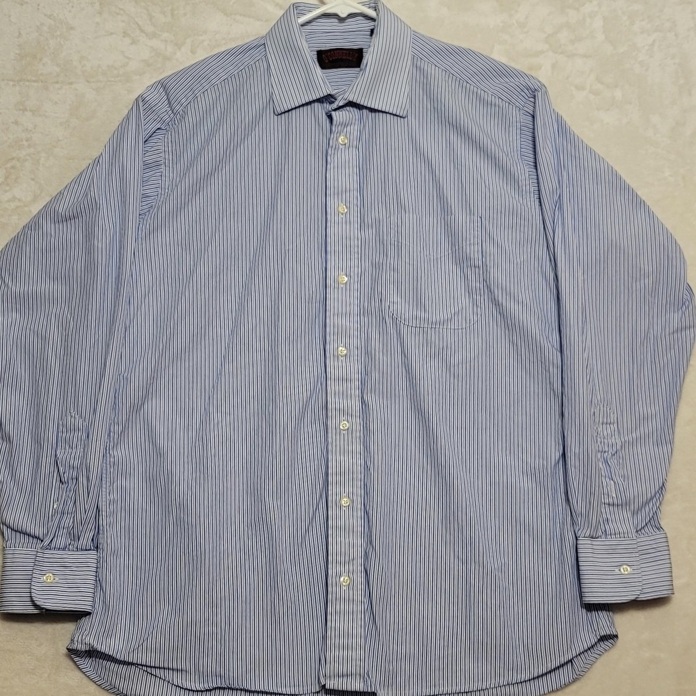 O Connell's Shirt Mens 16-34 Stripe Button Up Long Sleeve Made in USA Dress
